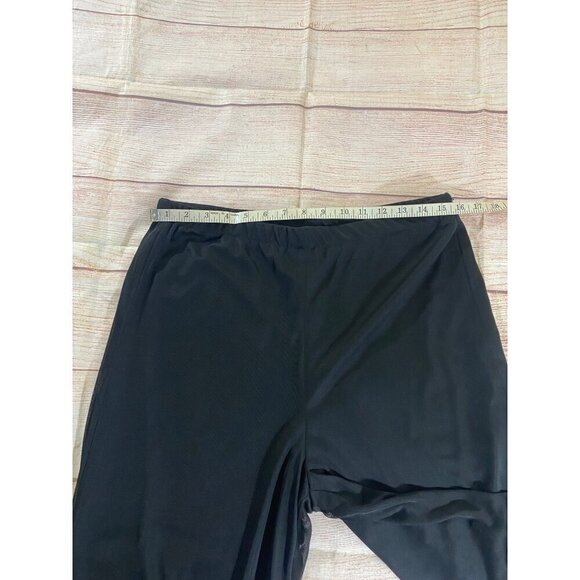 Vintage Cachet Women's Black Wide Leg Chiffon Pants - Large - Picture 8 of 11